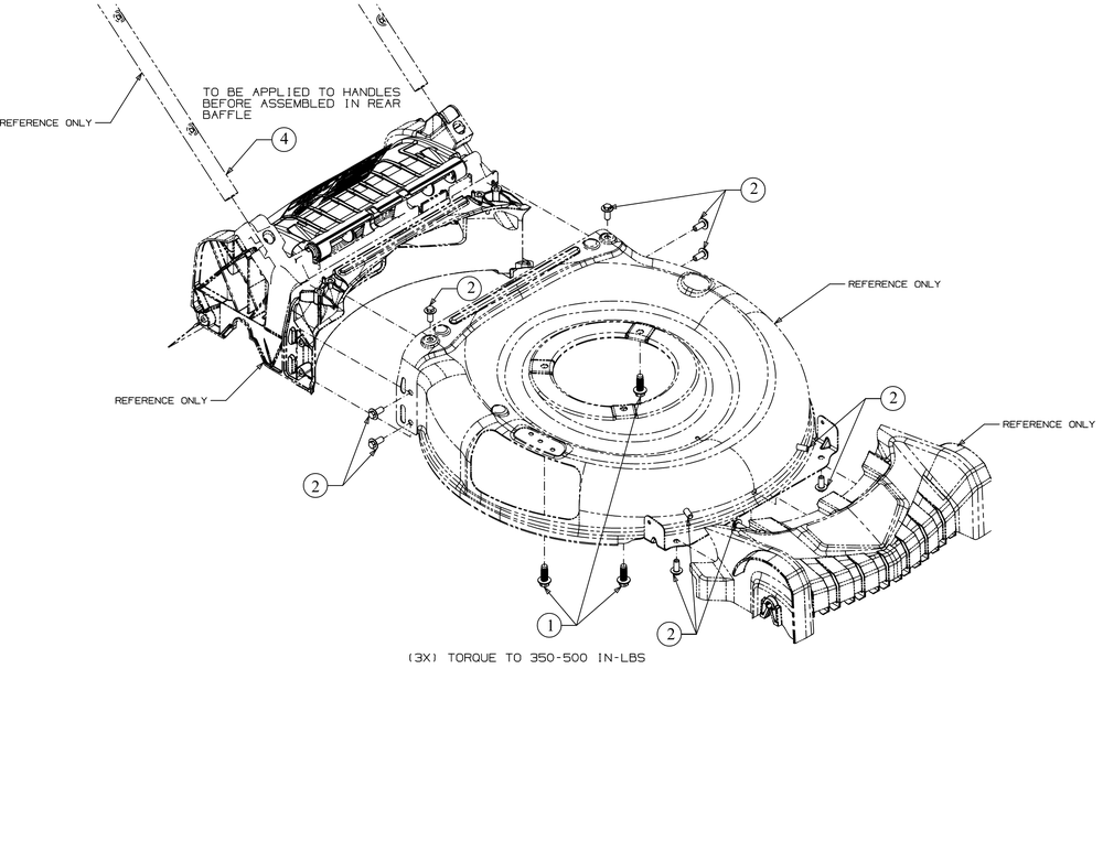 Deck Hardware Diagram and Parts List for SC500EQ (12ACP2J6710)(2019) Cub Cadet Lawn Mower